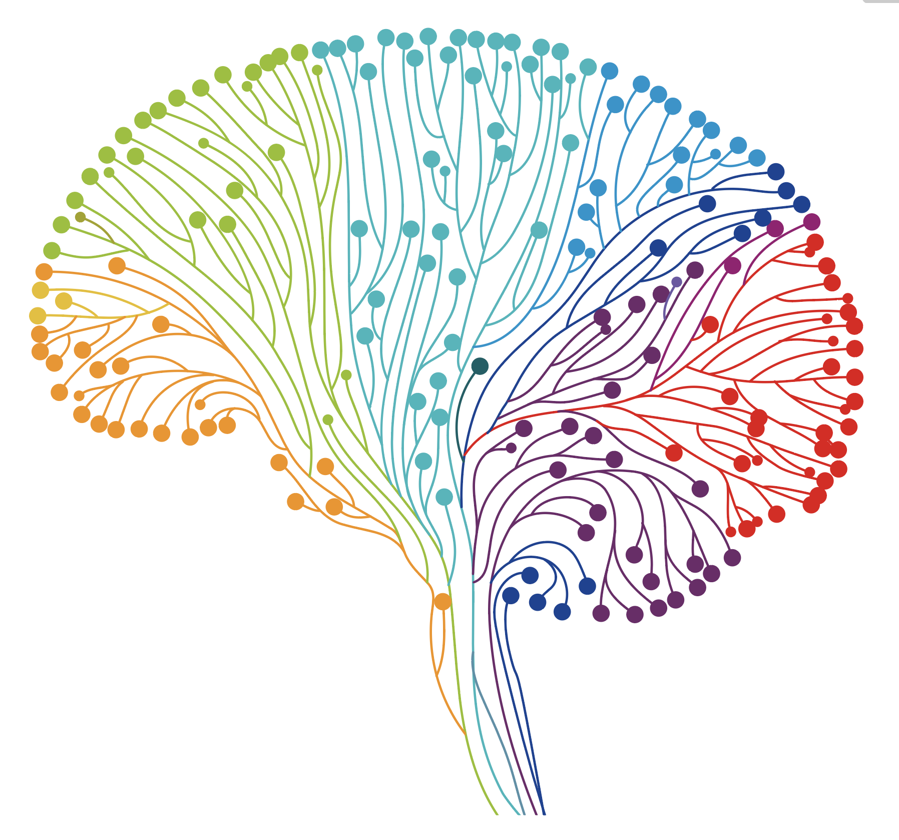 imagem de cérebro com estilo tecnológico em tons de azul